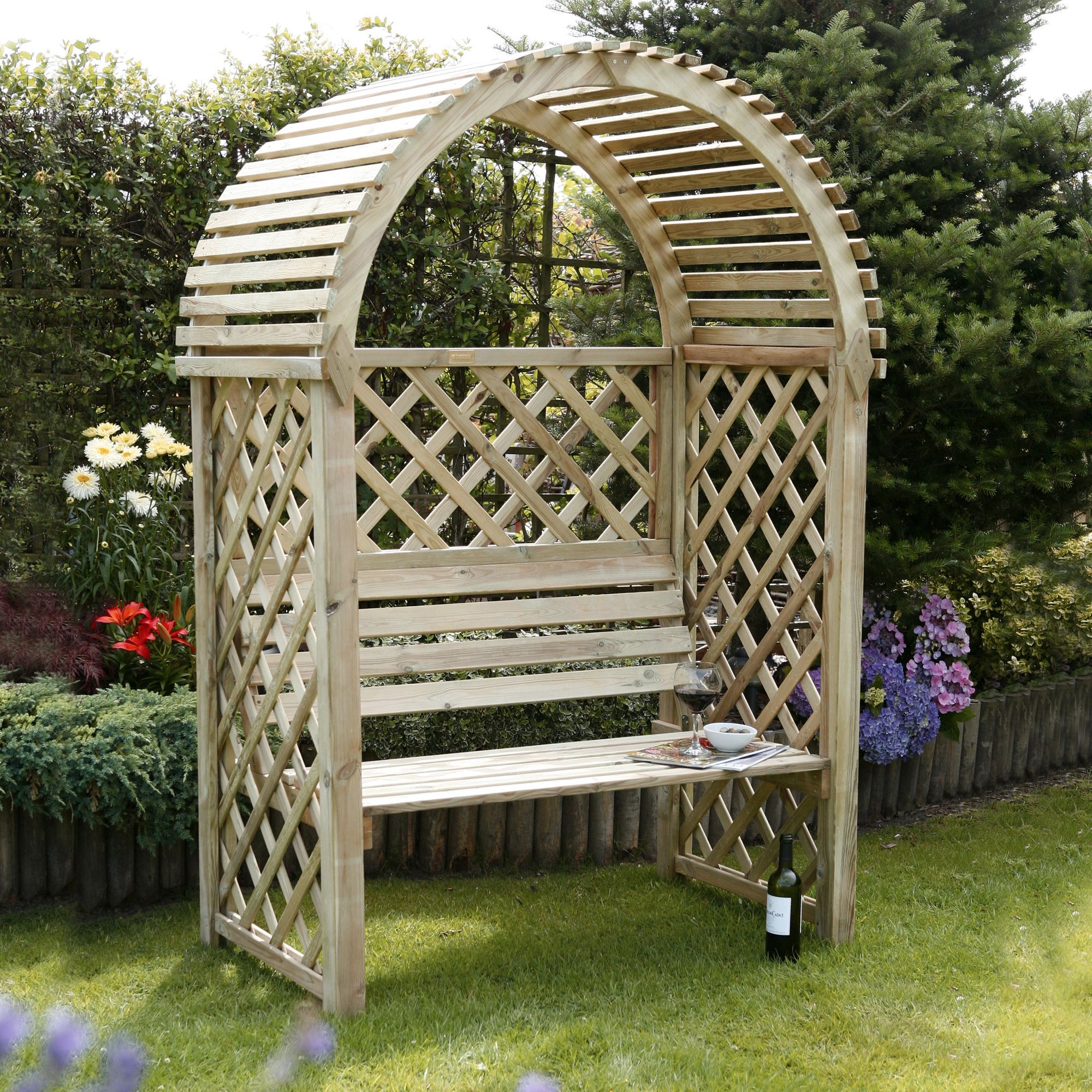 Blooma Chiltern Round Arbour, (H)1990mm (W)1340mm (D)800mm - Assembly required