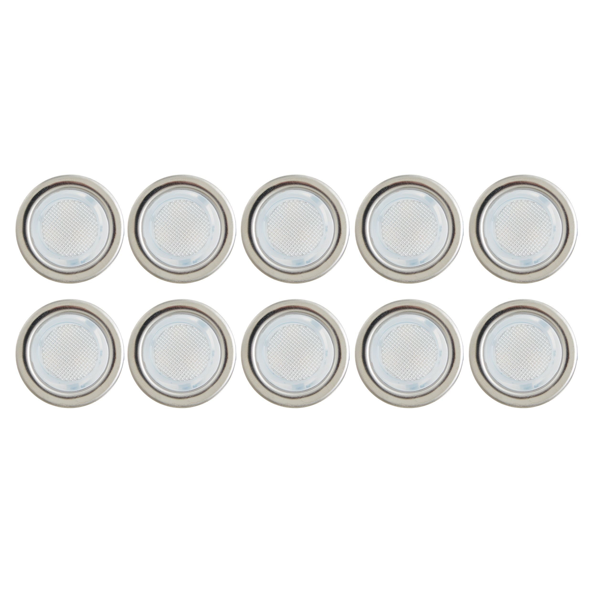 Blooma Coldstrip Brushed Silver effect Mains-powered Blue LED Round ...