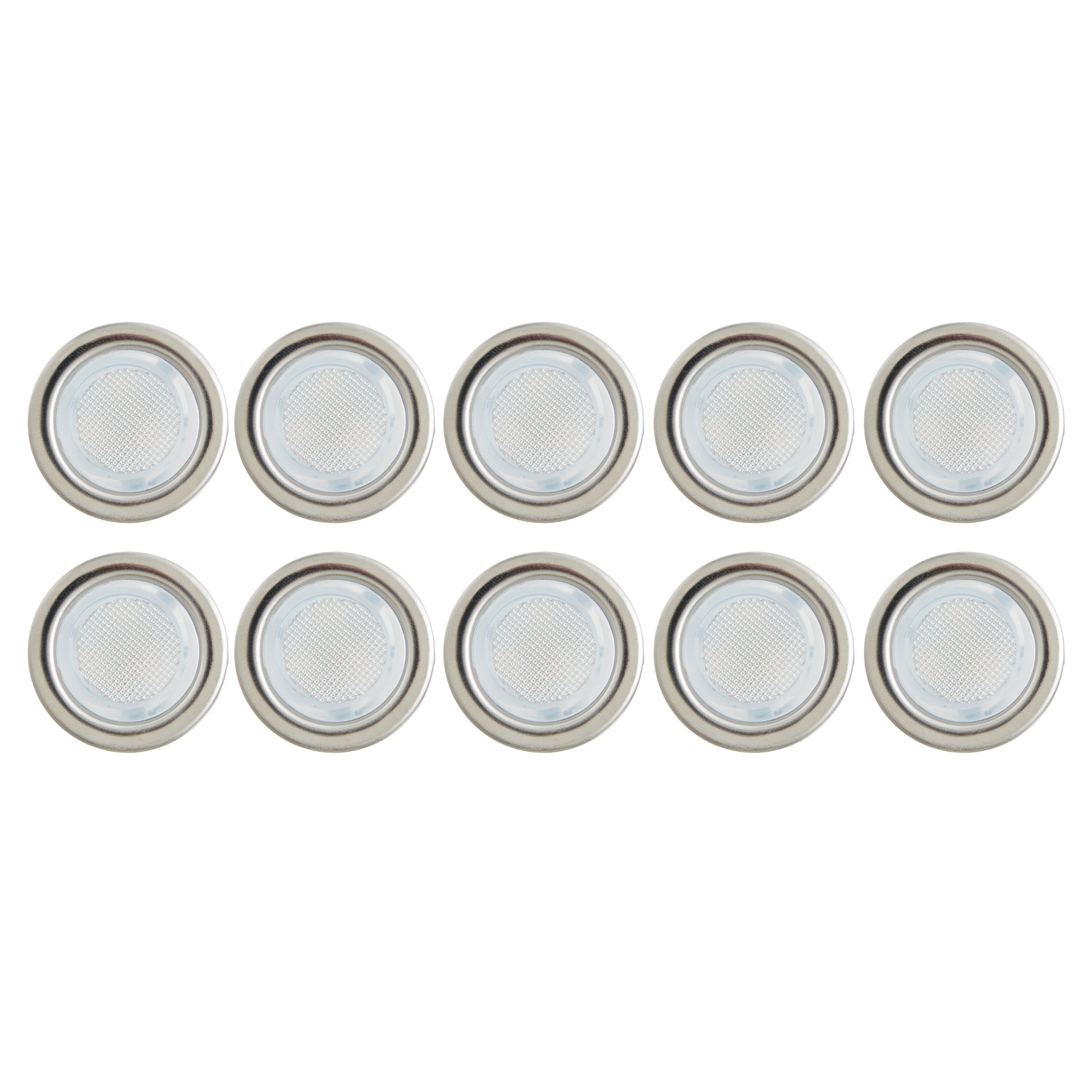 Blooma Coldstrip Brushed Silver effect Mains-powered Neutral white LED Round Decking light, Pack of 10