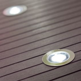 10 x LAP Coldstrip LED Deck Lights 30mm Brushed Chrome 4.9W WHITE or BLUE Light 