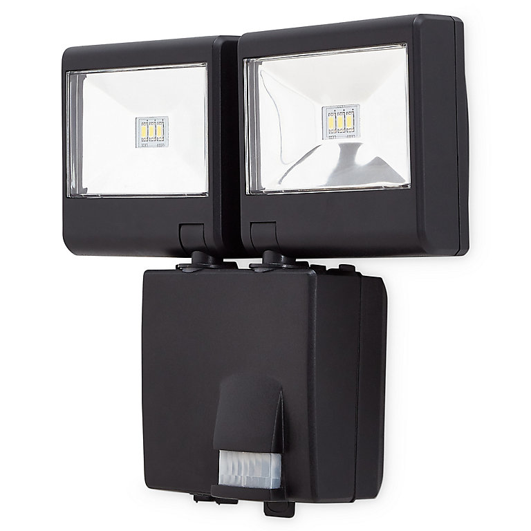 Blooma Blooma Colwood Black Battery Powered Ice White Outdoor LED PIR Floodlight 200lm 3663602893417 