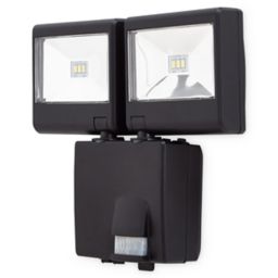 Blooma Colwood Black Battery-powered Ice white Outdoor LED PIR Flood light 200lm