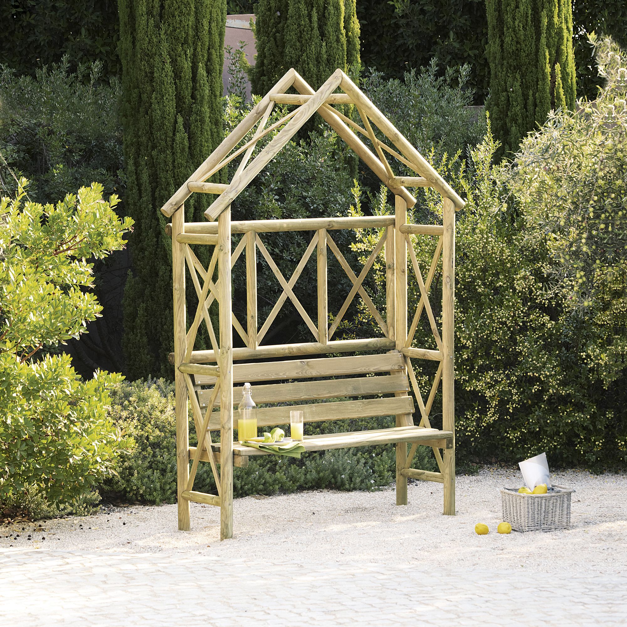 Arbour seat b&q hot sale