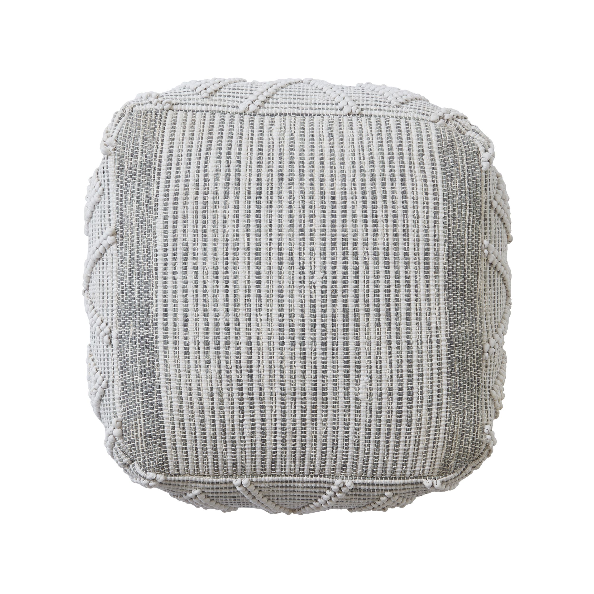 Blooma Crochet stitch Grey Square Pouffe