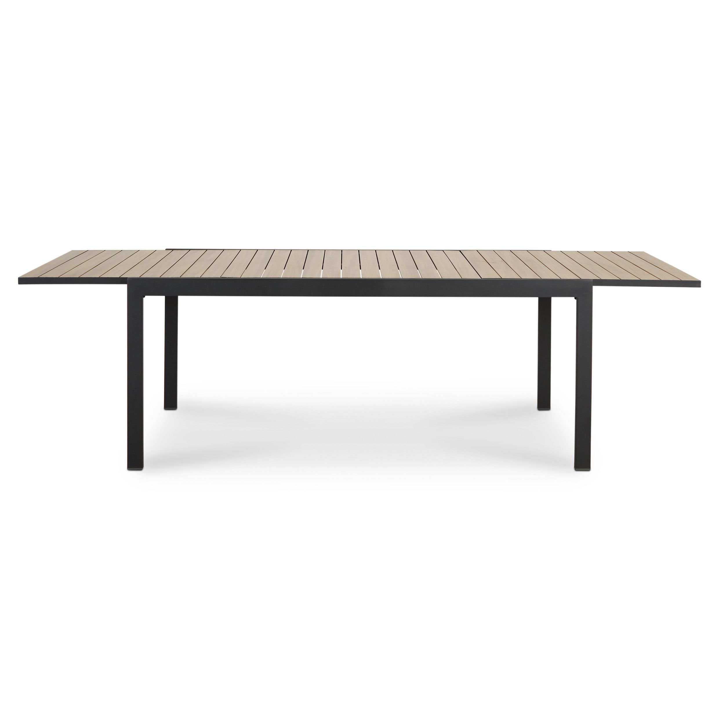 Blooma Dark grey Metal 8 seater Extendable Rectangular Table DIY