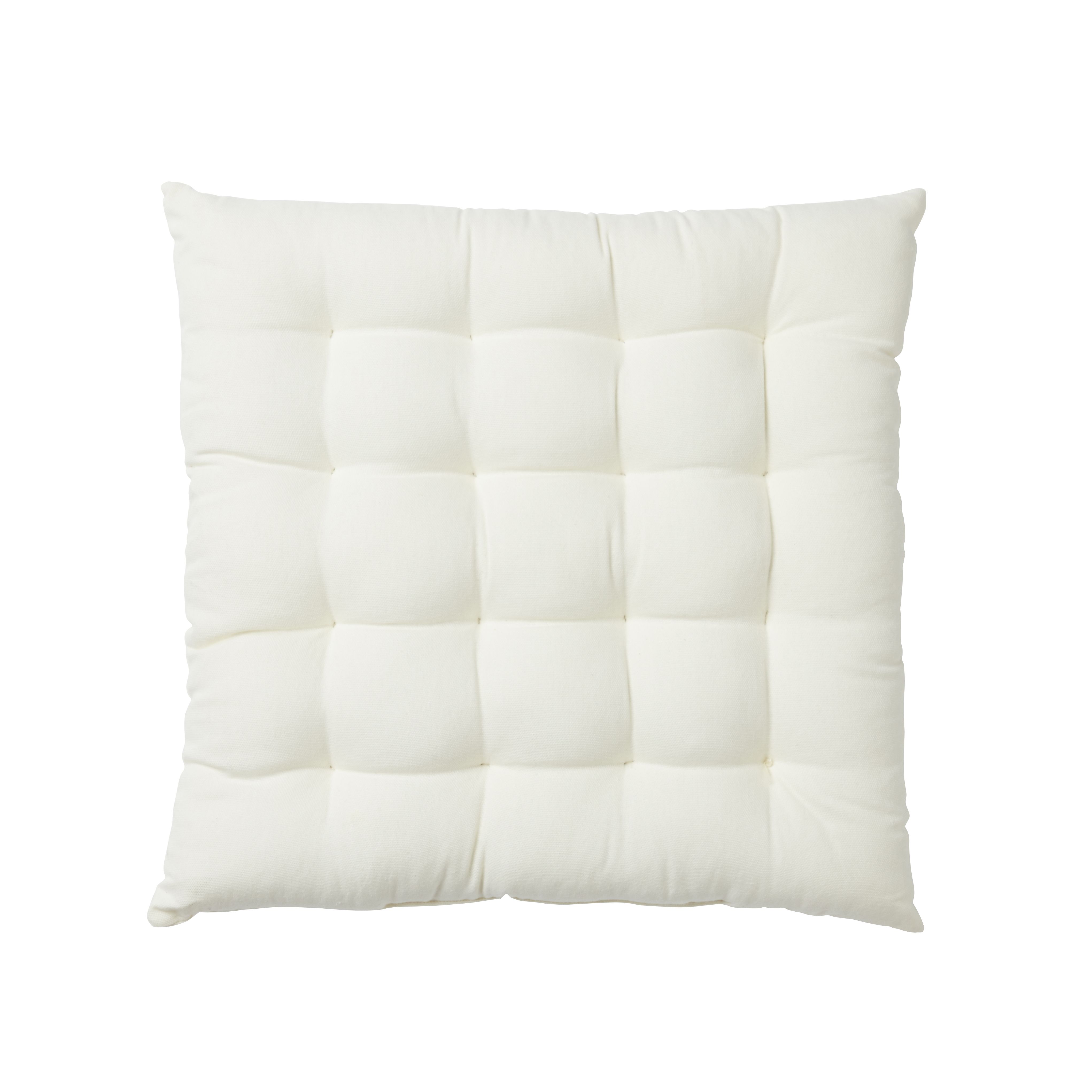 Blooma Denia Off white Plain Square Seat pad (L)36cm x (W)36cm