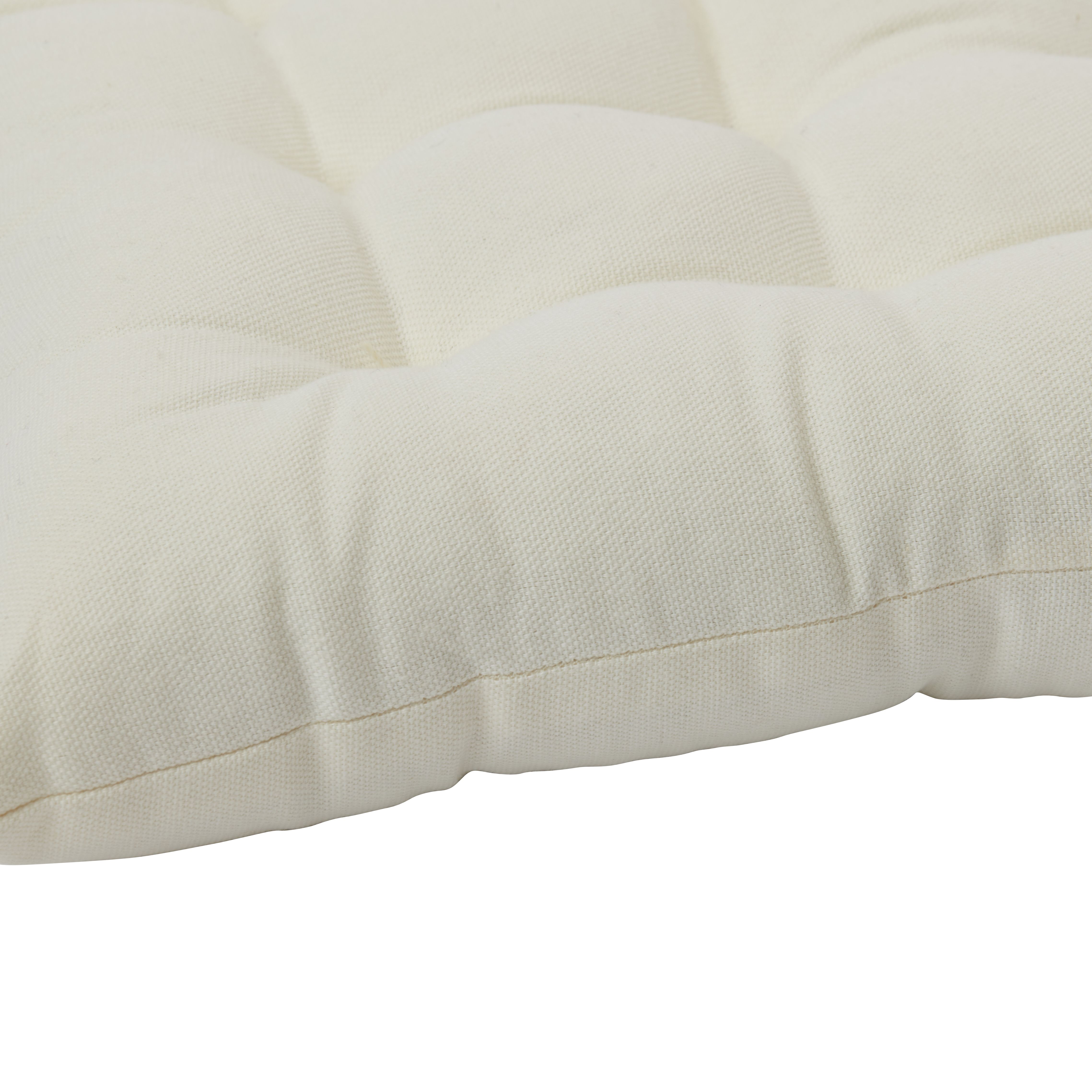 Blooma Denia Off white Plain Square Seat pad (L)36cm x (W)36cm