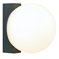 Blooma Devera Black Mains-powered LED Outdoor Wall light 480lm