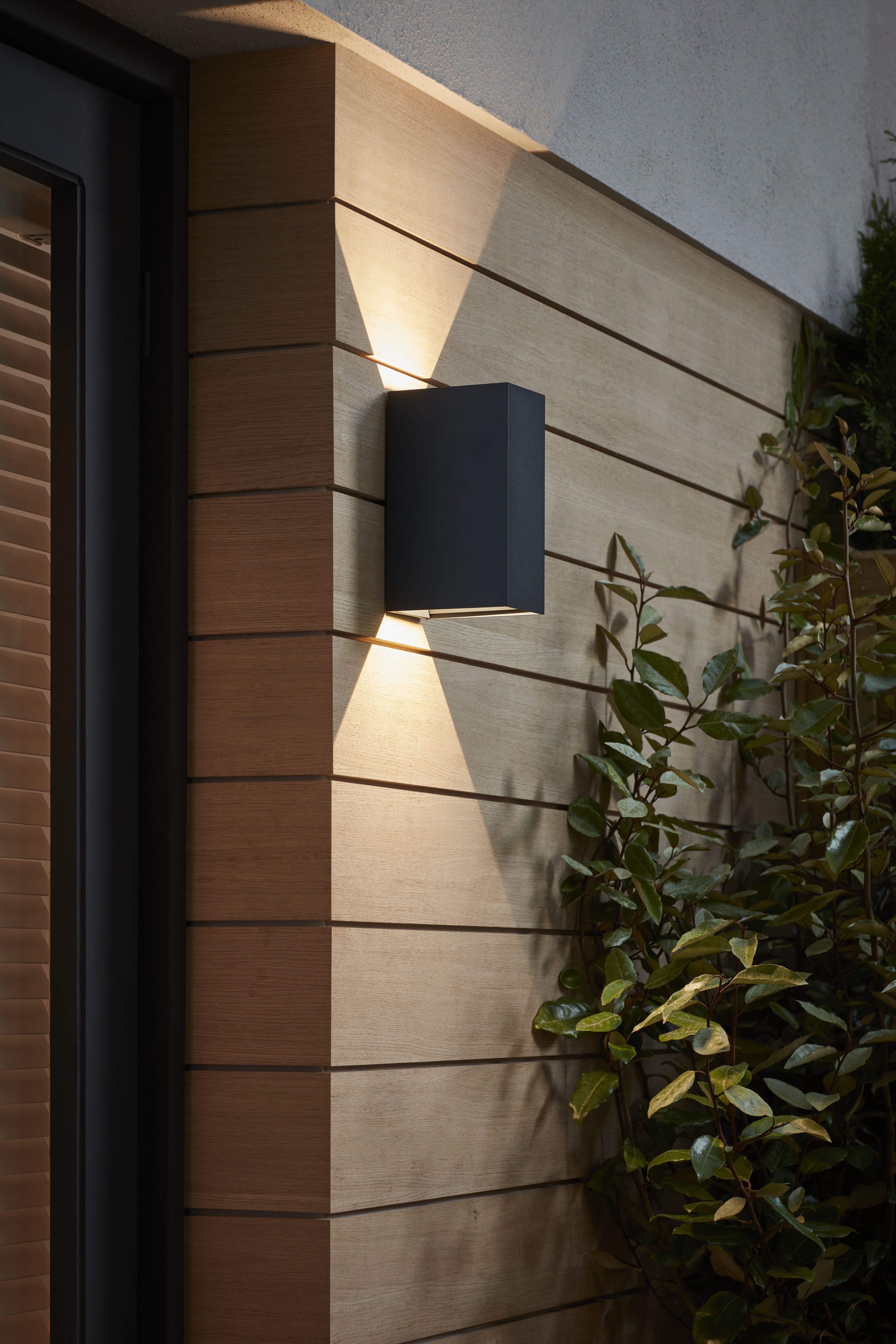 Blooma Edna Matt Charcoal Grey Mains-powered LED Outdoor Wall Light ...