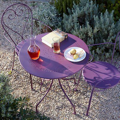 BLOOMA FLORES METAL PURPLE ROUND TABLE
