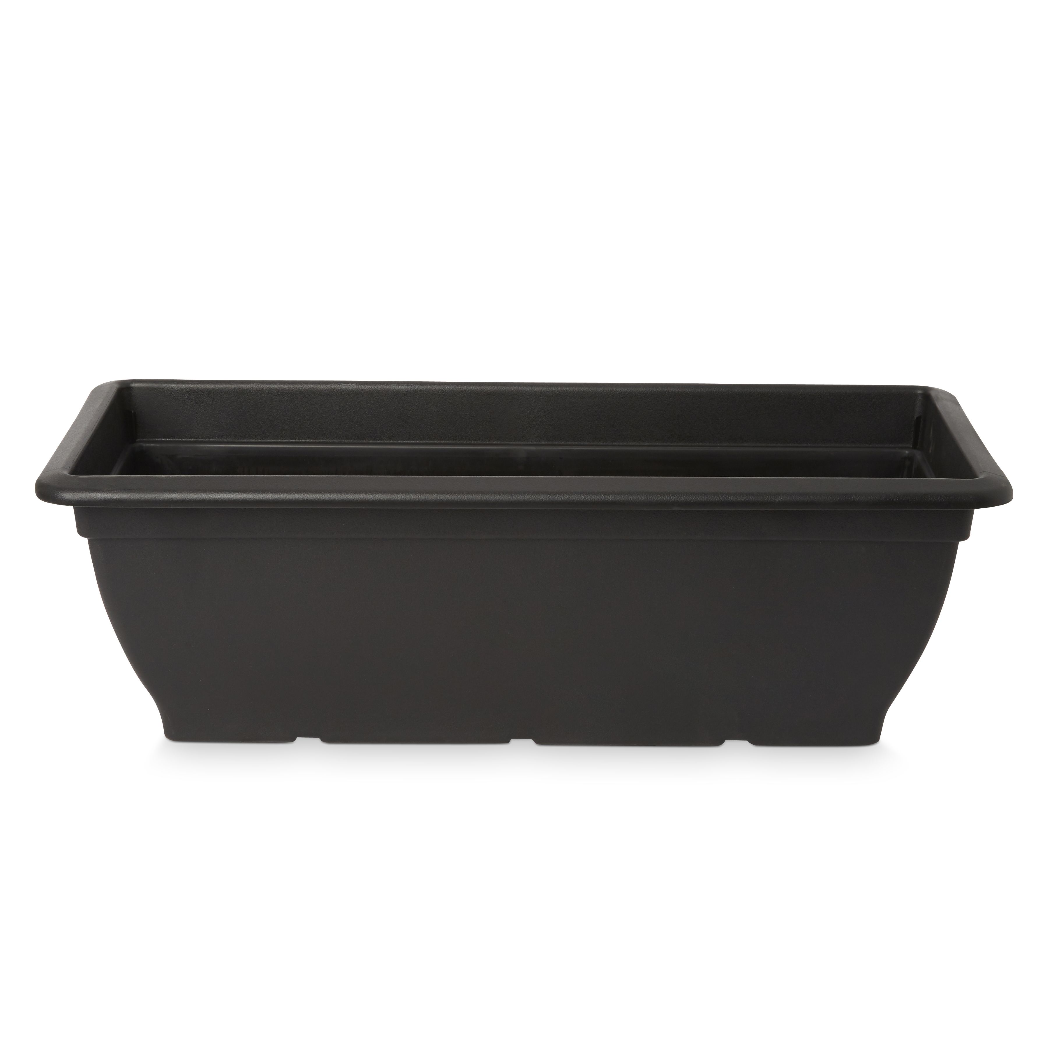 Blooma Florus Black Plastic Bell Rectangular Trough (H)20cm (W)60cm