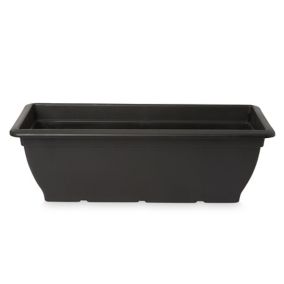 Blooma Florus Black Plastic Bell Rectangular Trough