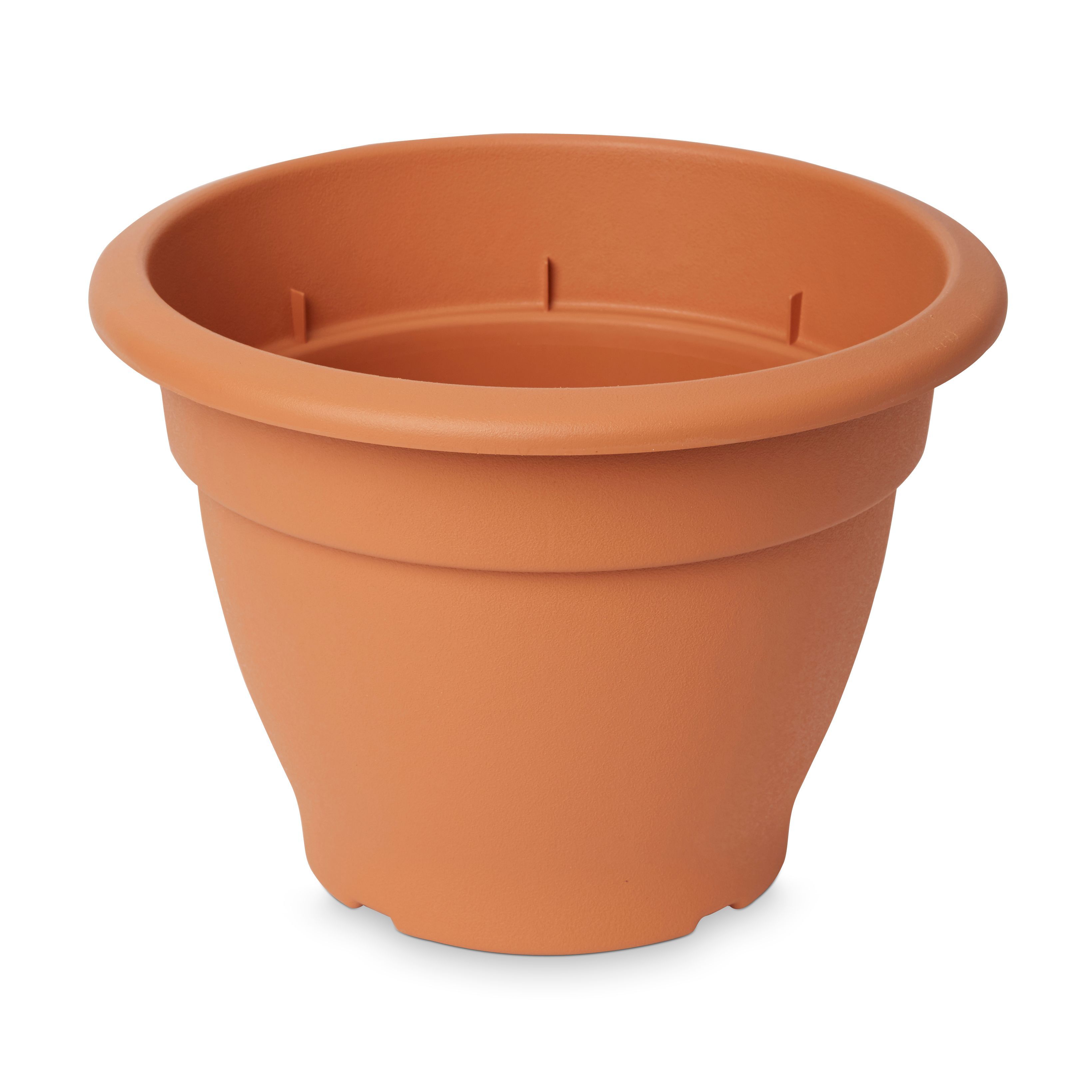 Blooma Florus Brown Plastic Bell Circular Plant pot (Dia) 30cm, (H)22cm ...