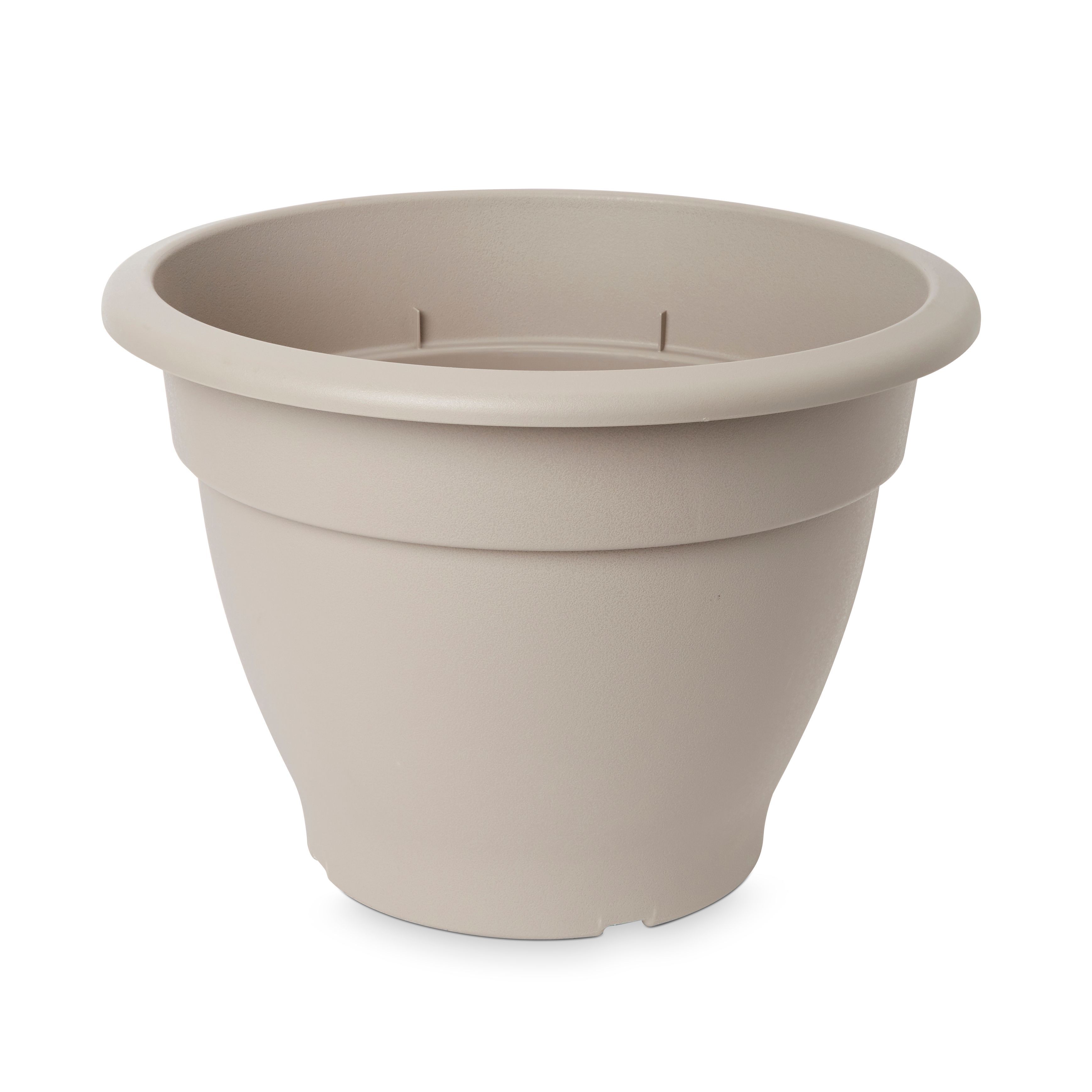 Blooma Florus Taupe Plastic Bell Circular Plant pot (Dia) 38cm, (H)28cm, 20.21L