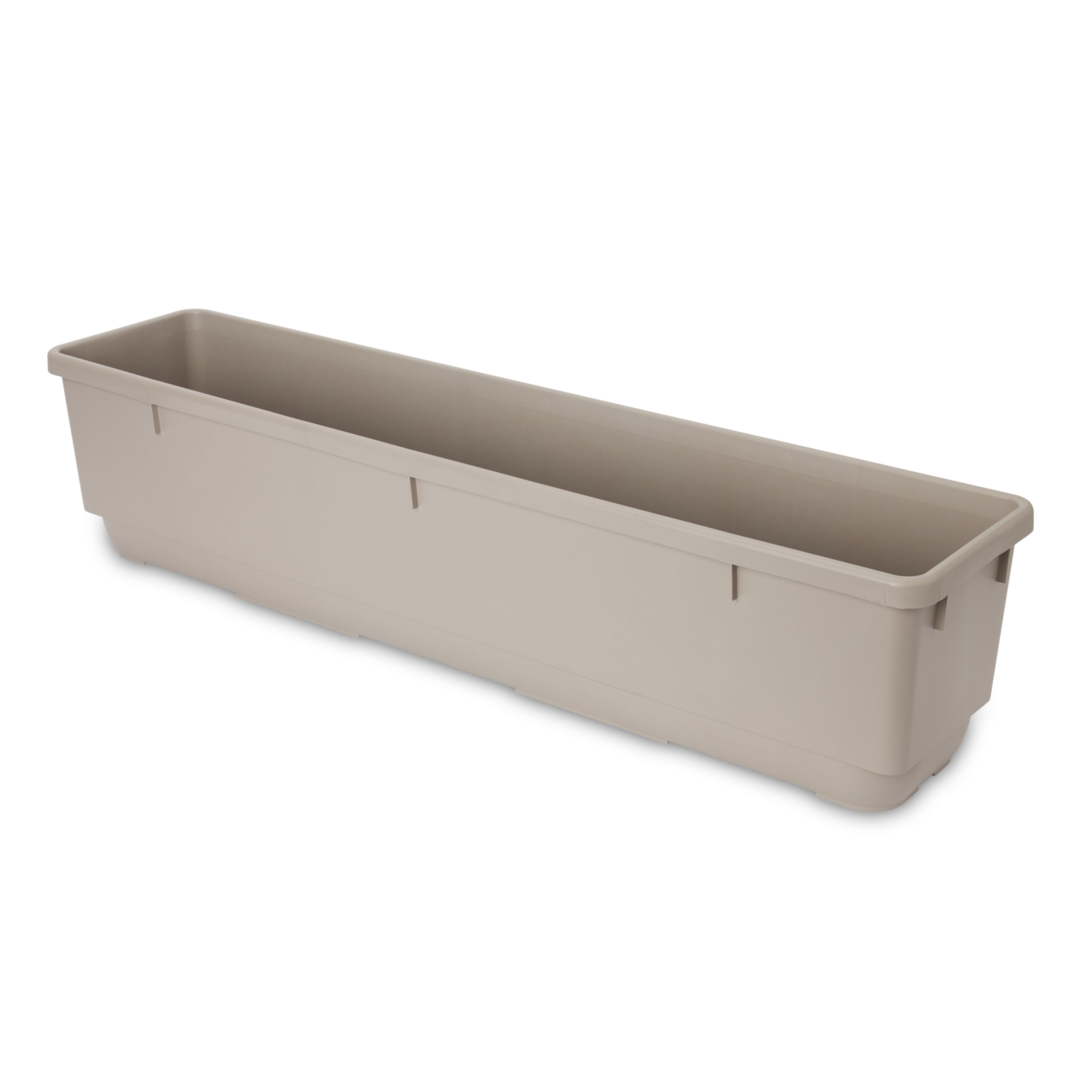 Blooma Florus Taupe Plastic Bell Square Trough 50cm DIY at B&Q