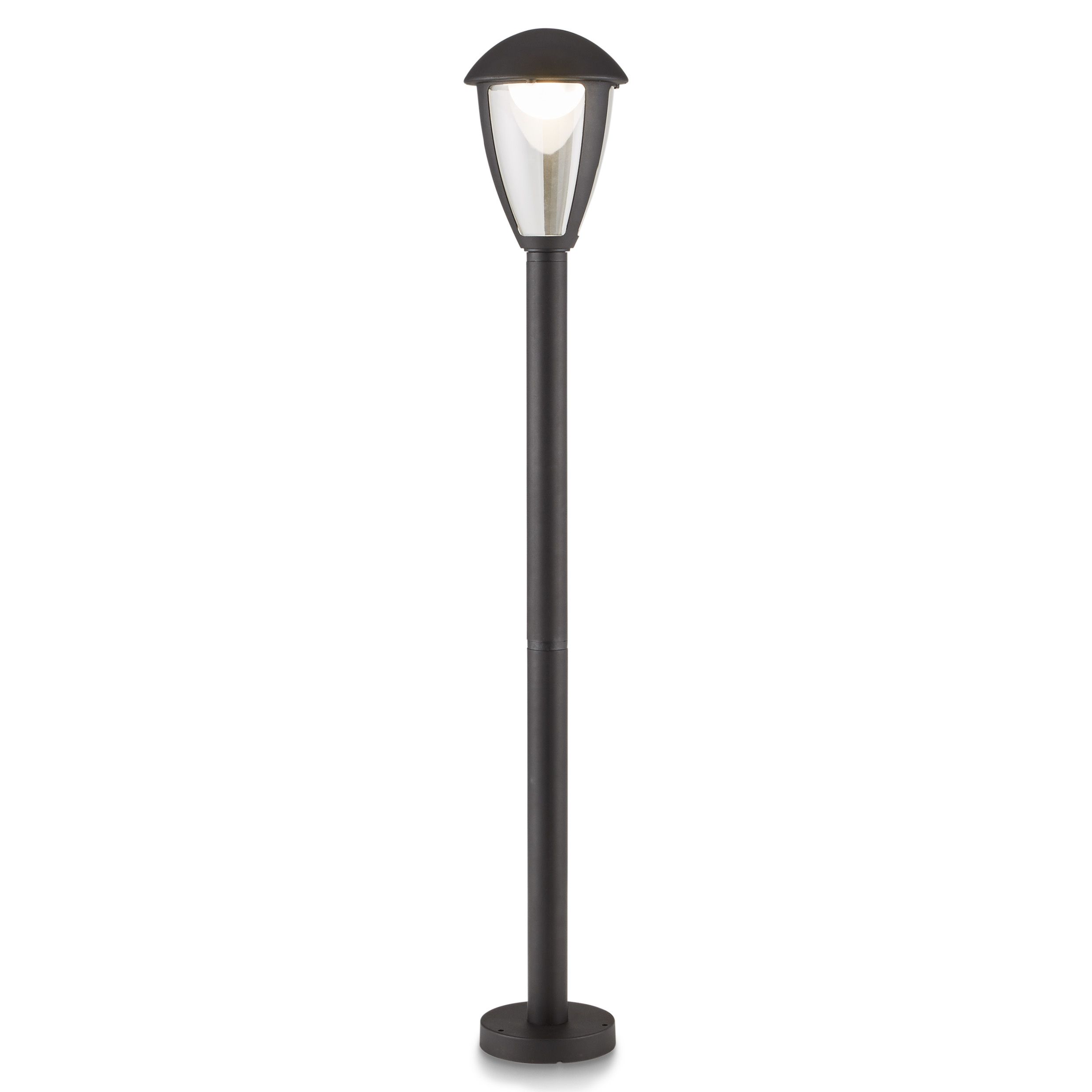 Blooma Fredericton Black Mains-powered 1 lamp LED 4 faces Lamp post (H)1000mm