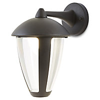 Blooma Fredericton Matt Black Mains-powered LED Outdoor Lantern Wall light 580lm
