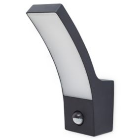 Blooma Gambell Adjustable Matt Charcoal grey Mains-powered LED Outdoor Curve Wall light 800lm