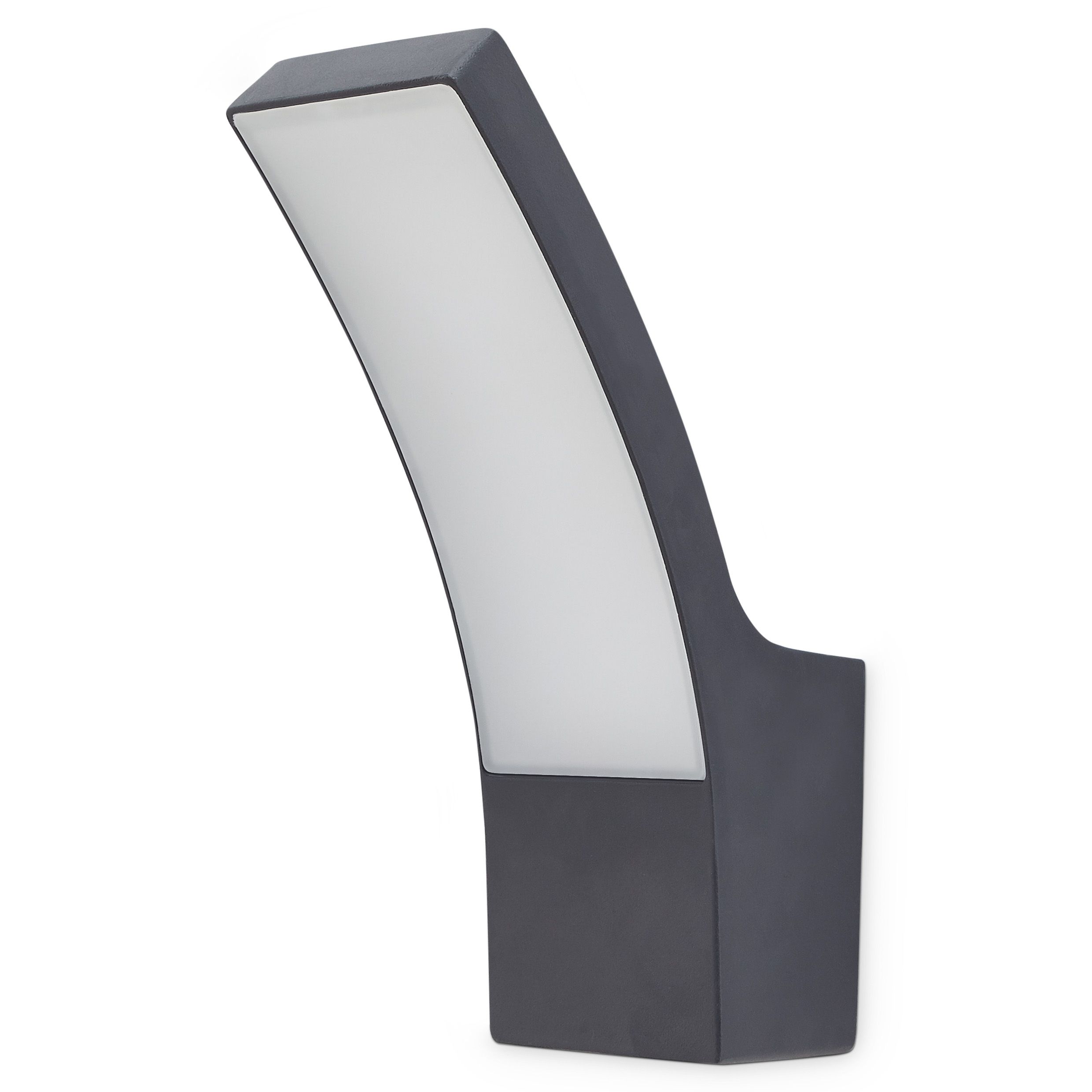 Blooma Gambell Matt Charcoal Grey Mains-powered LED Outdoor Wall Light ...