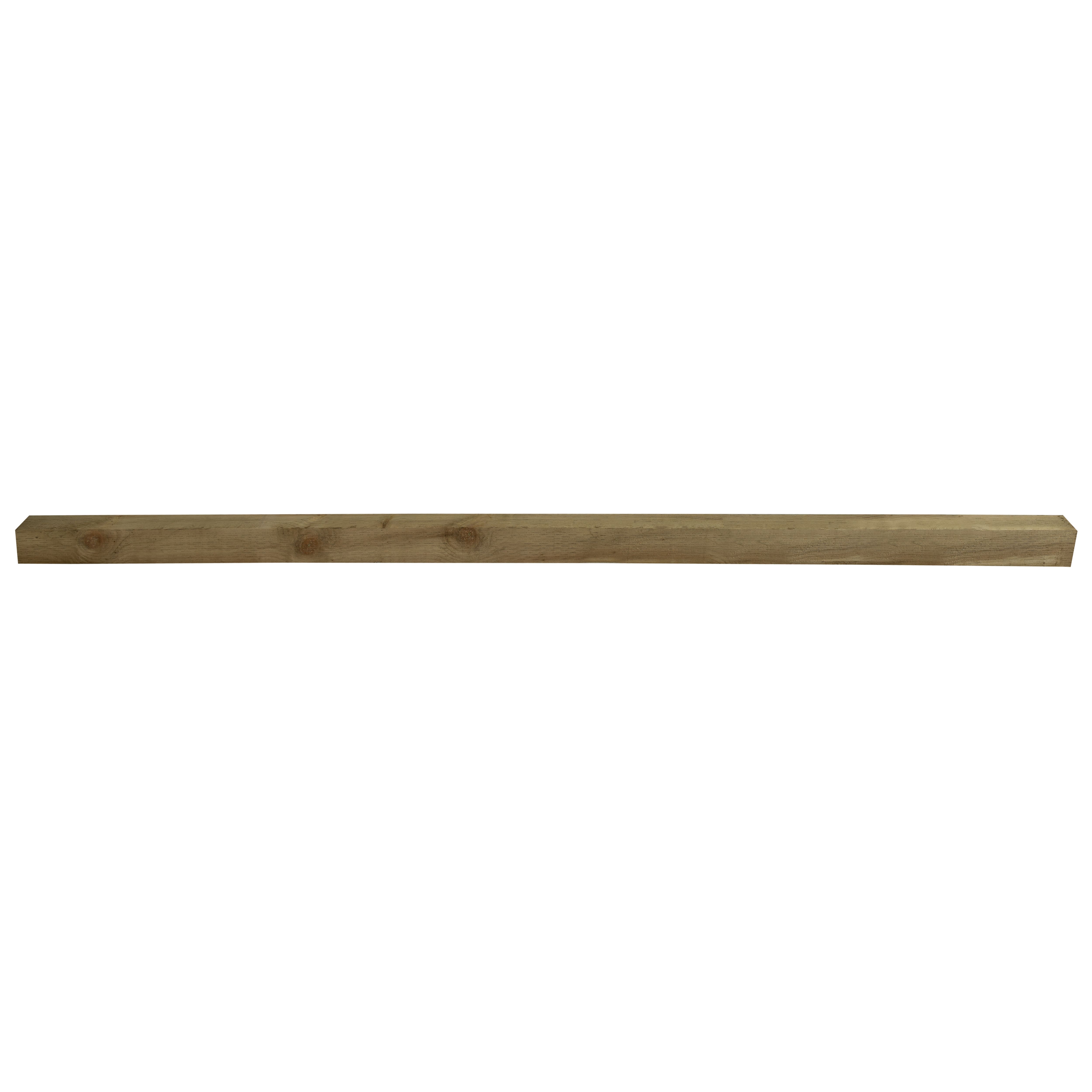Blooma Green Square Wooden Fence post (H)2.4m (W)75mm