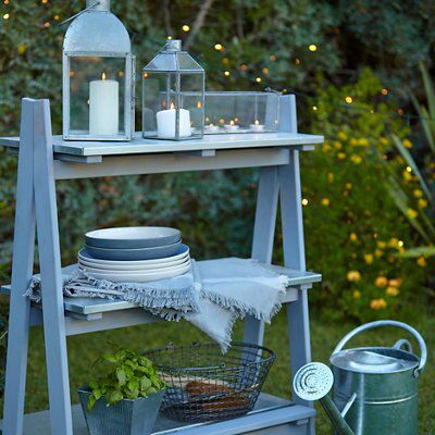 Blooma Grey Metal & wood Shelving unit (H)1010mm (W)335mm
