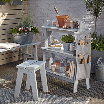 Blooma Grey Metal & wood Shelving unit (H)1010mm (W)335mm