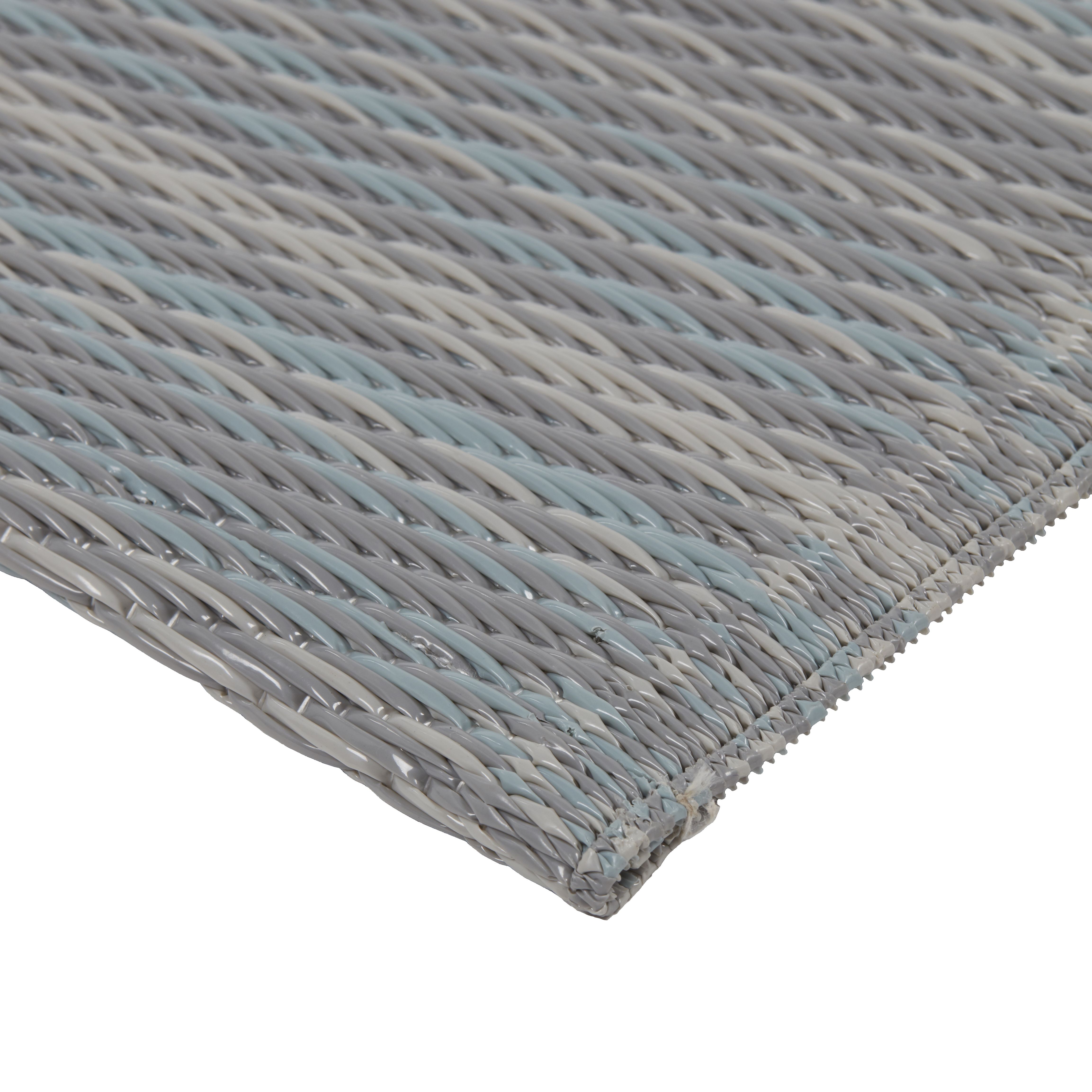 Blooma Grey Striped Small Outdoor Rug, (L)120cm x (W)170cm