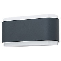 Blooma Gulkana Matt Charcoal grey Mains-powered LED Outdoor Wall light 860lm