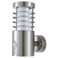 Blooma Hampstead Adjustable Brushed Grey Silver effect Mains-powered LED Outdoor Wall light 260lm
