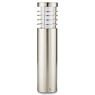 Blooma Hampstead Brushed Silver effect Mains-powered LED Post light (H)440mm