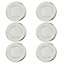 Blooma Hardin Brushed Silver effect Mains-powered Neutral white LED Round Decking light, Pack of 6