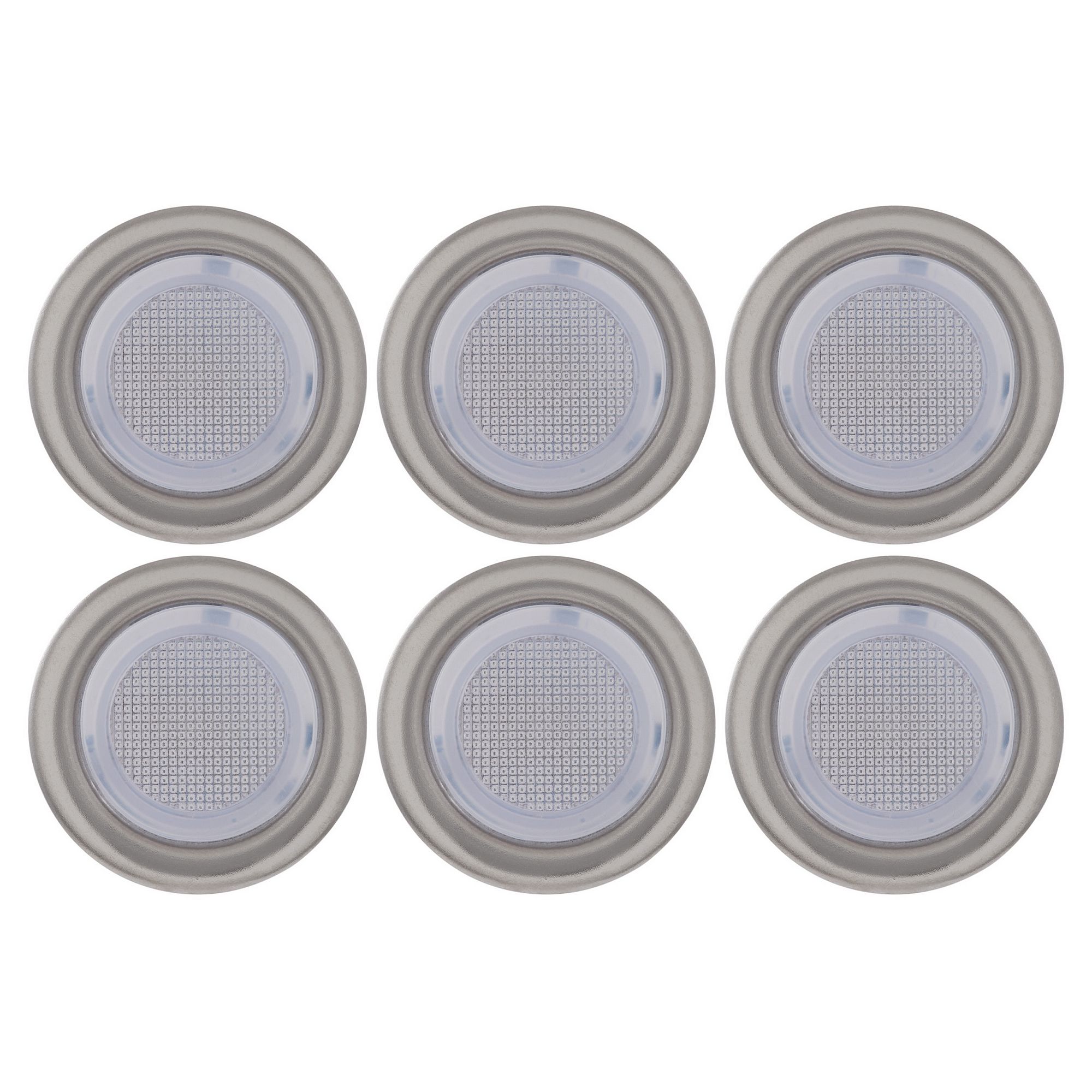 Blooma Hattan Grey Silver effect Solar-powered Blue LED Decking light, Pack of 6