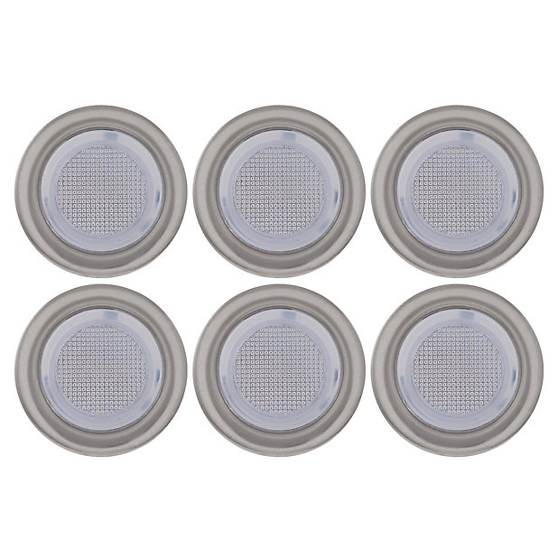 Blooma Blooma Hardin silver/white LED Round Decking light Pack of 6 BRAND NEW FREE P&P 
