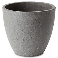 Blooma Hoa Dark grey Concrete effect Fibreclay Circular Plant pot (Dia)41cm