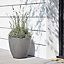 Blooma Hoa Dark grey Concrete effect Fibreclay Circular Plant pot (Dia)41cm