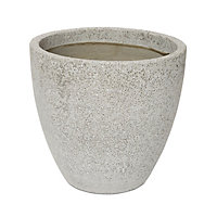 Blooma Hoa Light grey Terrazzo effect Fibreclay Circular Plant pot (Dia)50cm
