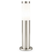 Blooma Hollis Brushed Silver effect Mains-powered Halogen Post light (H)450mm