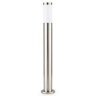 Blooma Hollis Brushed Silver effect Mains-powered Halogen Post light (H)800mm