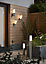 Blooma Hollis Silver effect Mains-powered Halogen Outdoor Tube Wall light (Dia)7.6cm