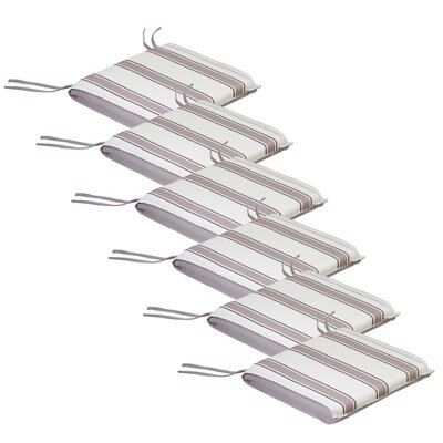 Blooma Isla Beige & cream Striped Seat pad, Pack of 6 (L)40cm x (W)40cm