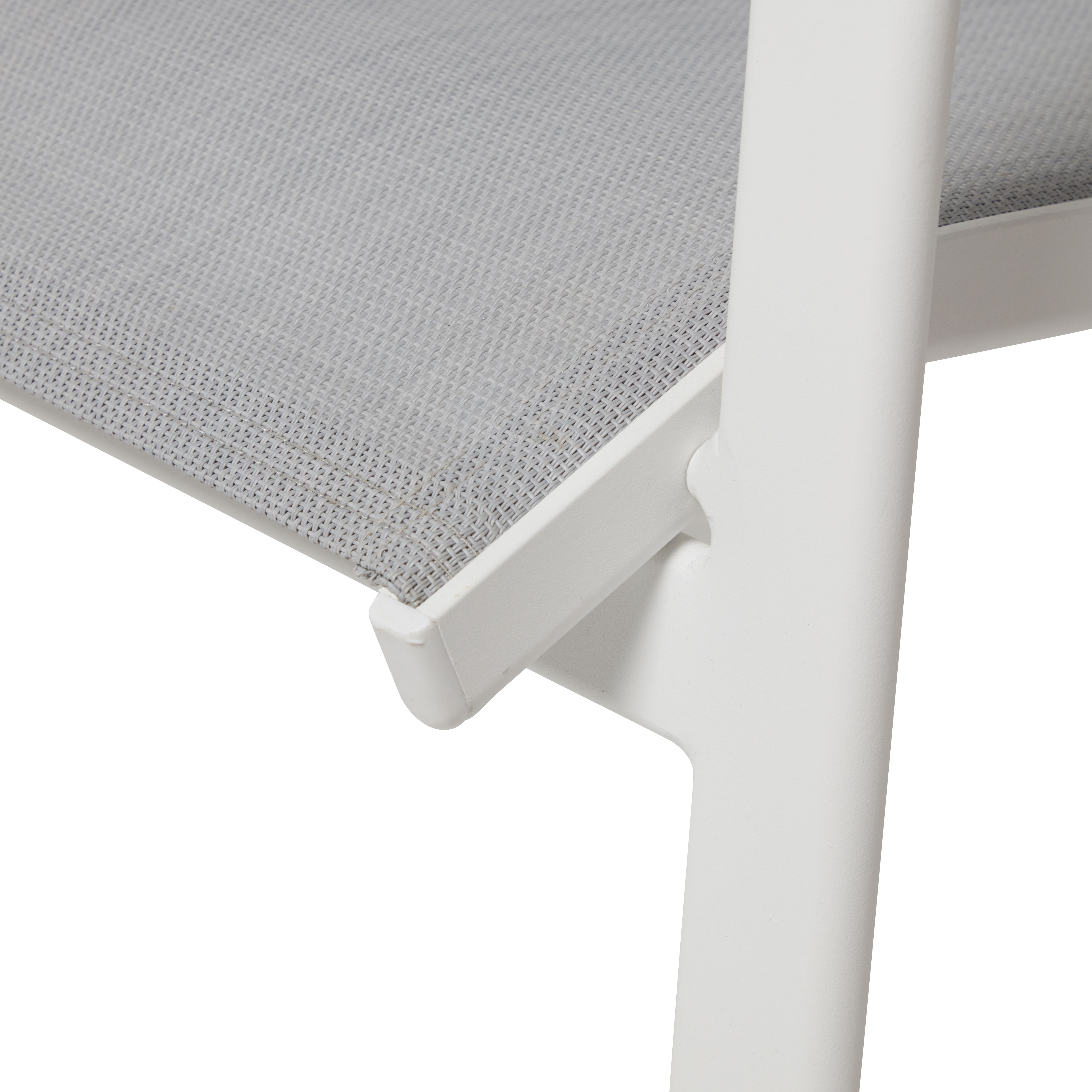 Blooma Janeiro Grey & white Metal Bench (W)112cm (H)95.5cm