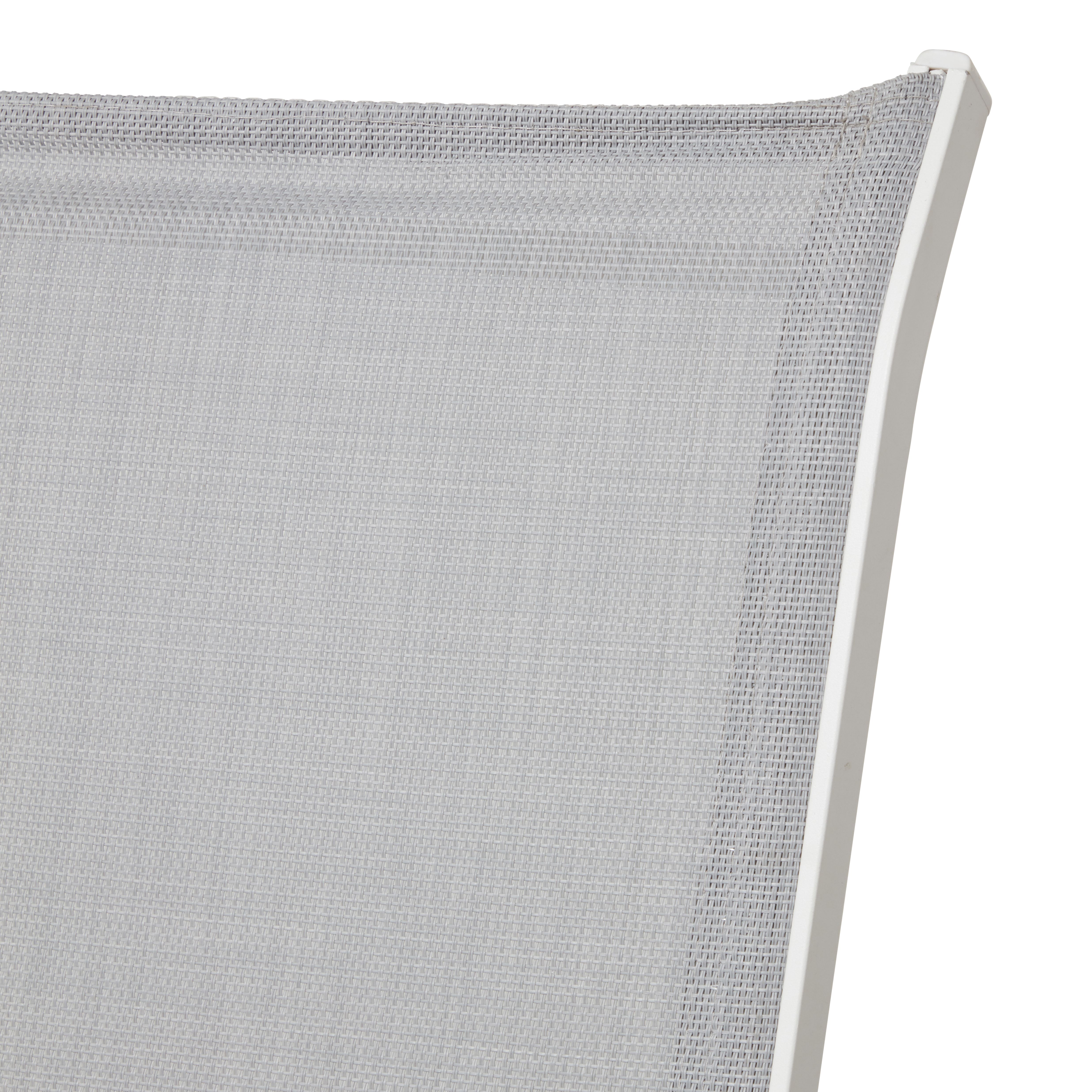 Blooma Janeiro Grey & white Metal Bench (W)112cm (H)95.5cm