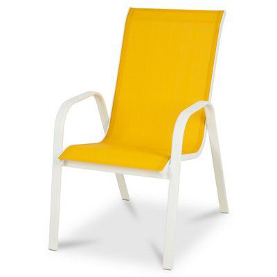 Blooma Janeiro White yellow Metal 4 seater Dining set DIY at B Q