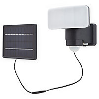 Blooma Kenora Adjustable Charcoal Solar-powered LED PIR Motion sensor Outdoor Flood light