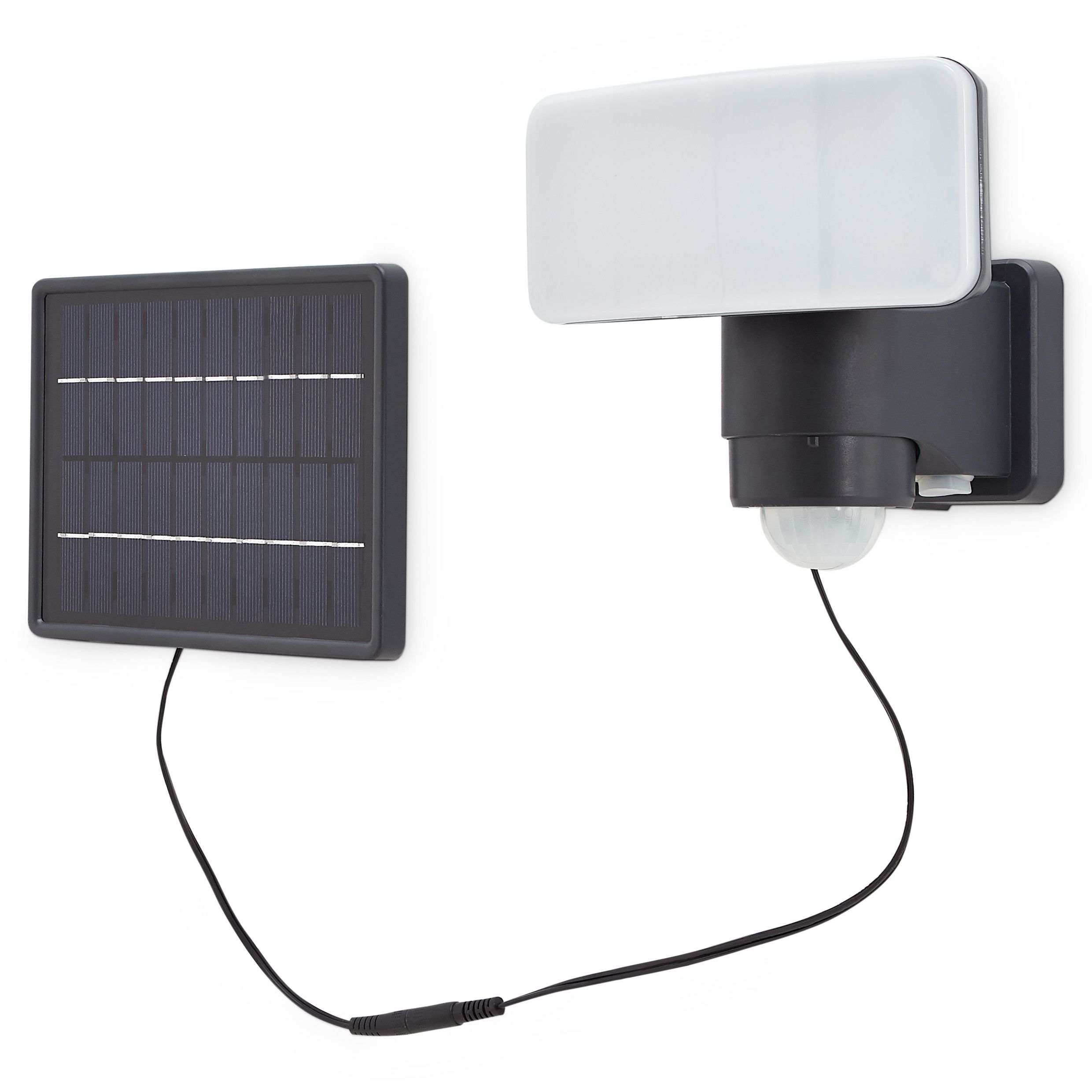Blooma Kenora Matt Charcoal Solarpowered LED PIR Outdoor Flood light