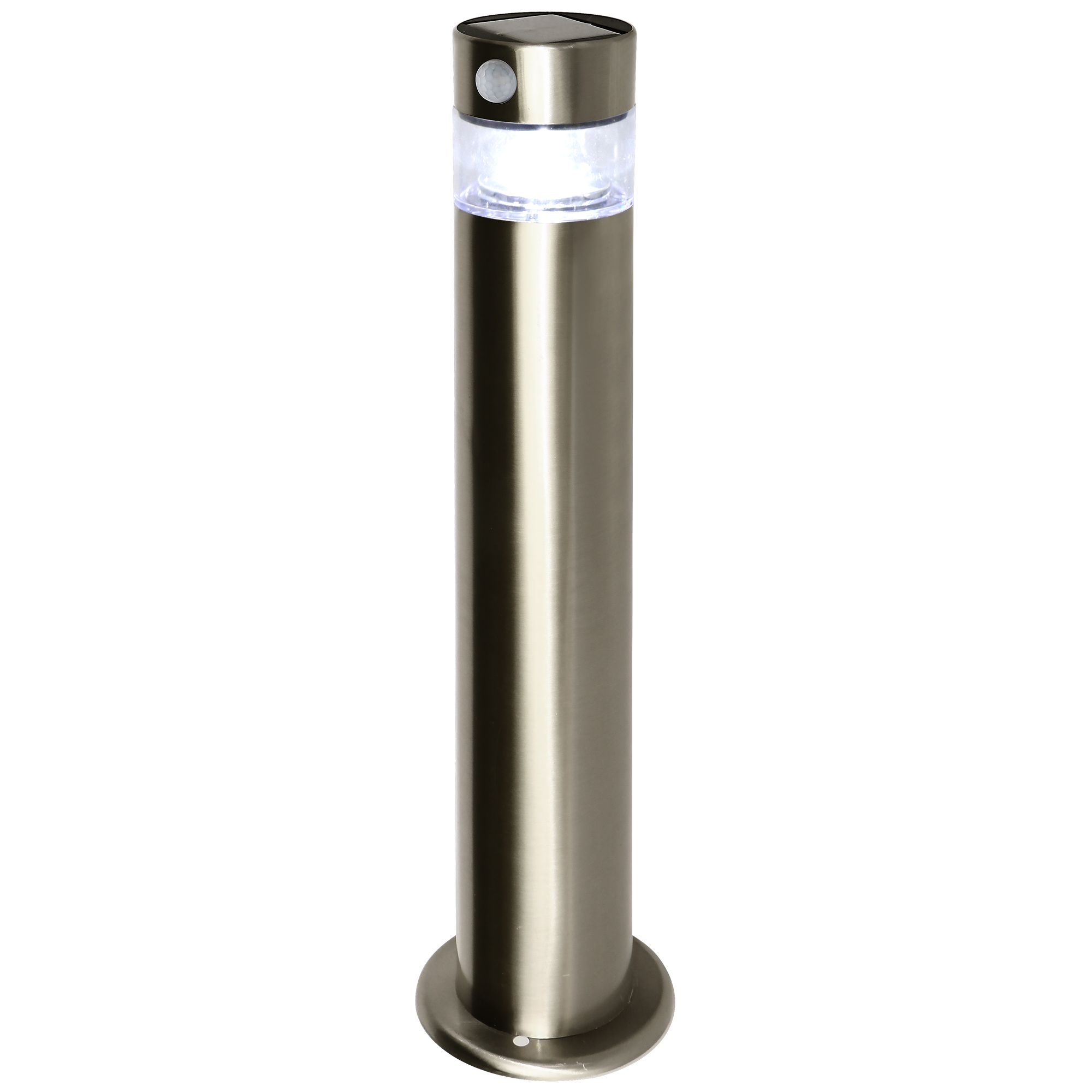 Blooma Kiana Silver effect Solar-powered LED Outdoor Post light