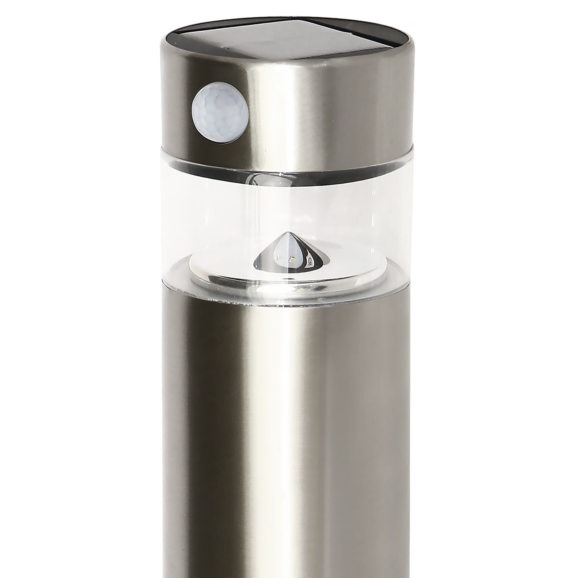 Blooma Kiana Silver effect Solar-powered LED Outdoor Post light