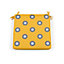 Blooma Kinaros Grey & yellow Spot Seat pad (L)40cm x (W)40cm