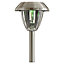 Blooma Kitmat Polished Silver effect Solar-powered LED Outdoor Spike light, Pack of 4