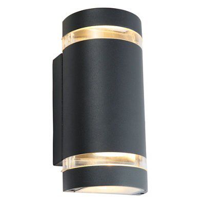 Blooma Lua Charcoal grey Mains powered LED Outdoor Wall light